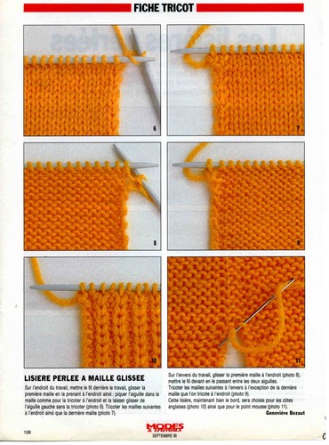 tricoter une lisiere
