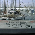 Graffiti dans le port de Barcelona