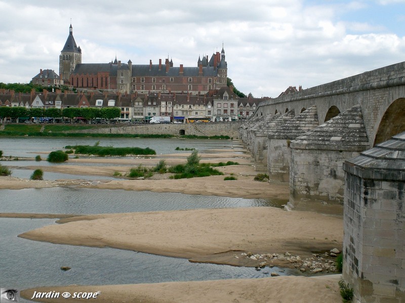 Les bancs de sable de la Loire sous le Château de Gien - Photo de