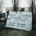 Bordeaux-HAC février 1996 : banderole en hommage à JP Delaunay